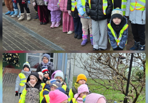 Dzieci spacerują po ścieżce bajkowej