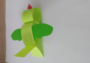 zielony ptaszek z paieru