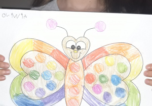 motyl w kolorowe kropki