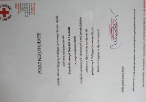 dyplom który dostało przedszkole od PCK